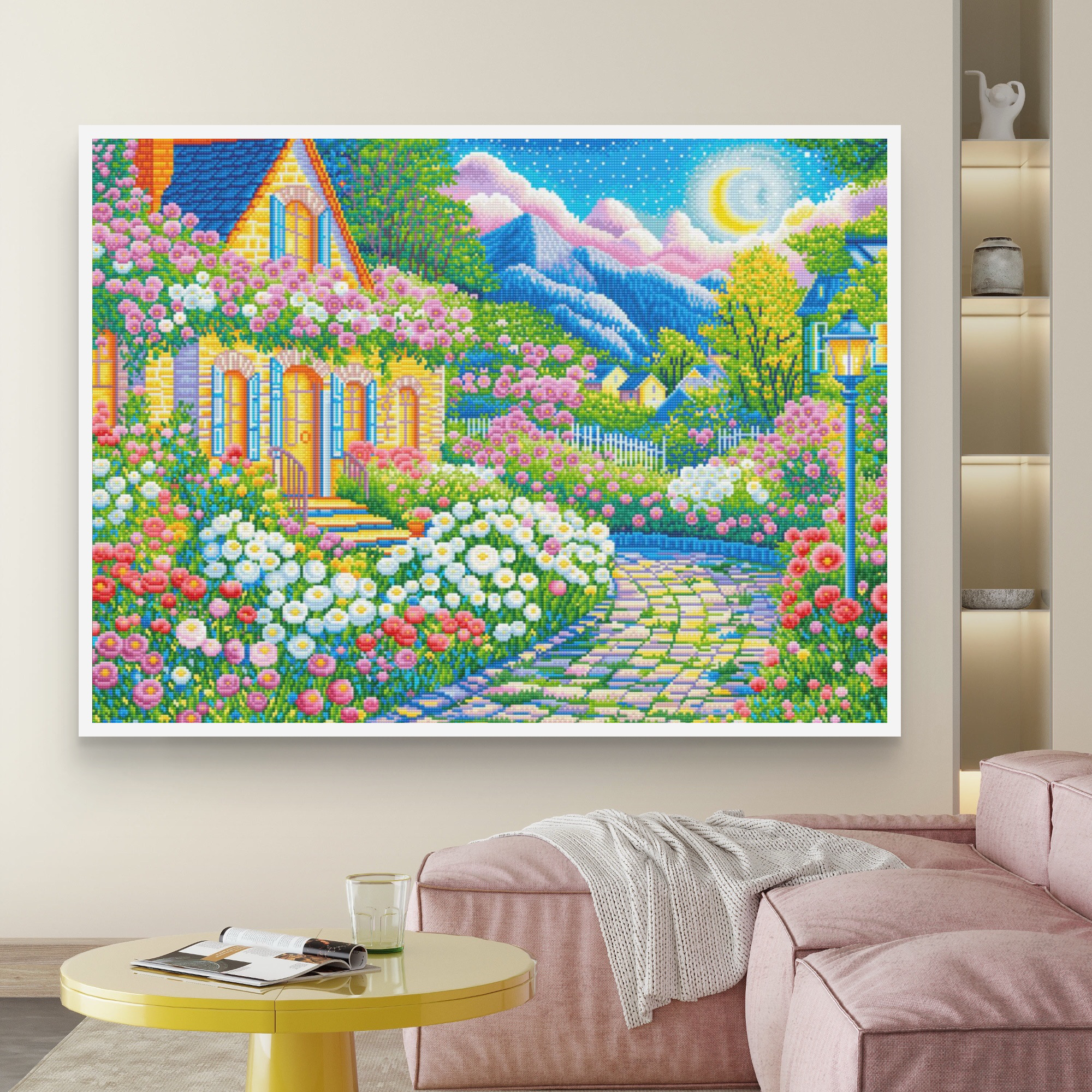 【新疆长绒棉布】爆款定制花间梦月十字绣套件75×100大格62色