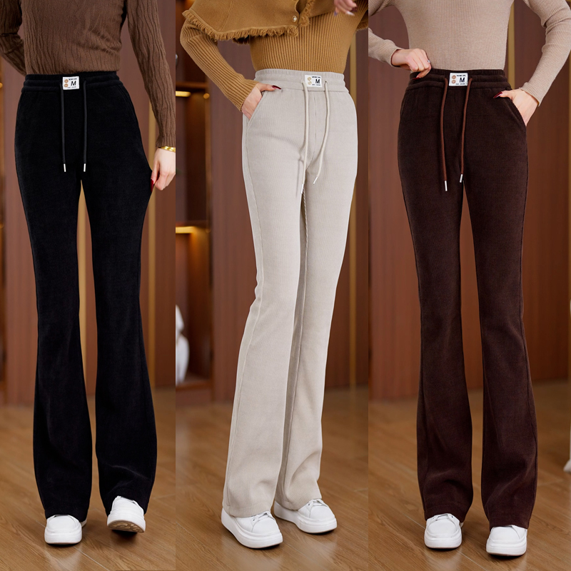 春秋款微喇裤女新款休闲运动裤微喇叭裤小个子高腰显瘦喇叭裤子