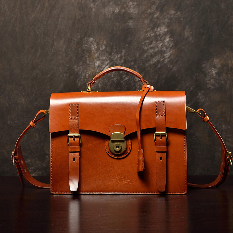 真皮男包牛皮公文包欧美潮流单肩斜挎包复古商务剑桥包英伦邮差包