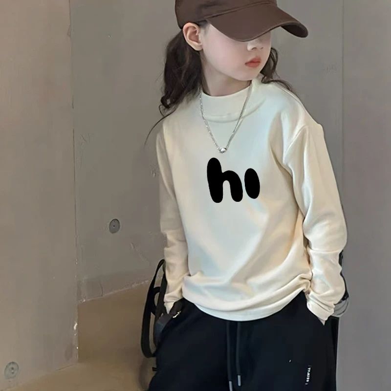 女童德绒打底衫秋冬保暖长袖童装洋气半高领中大童内搭百搭上衣服