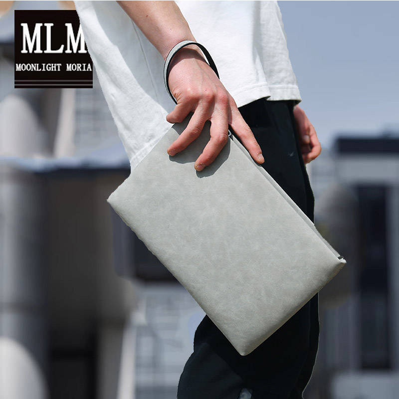 翻毛皮手包男士手机包手拿包商务信封包时尚手拎包休闲男皮包男包