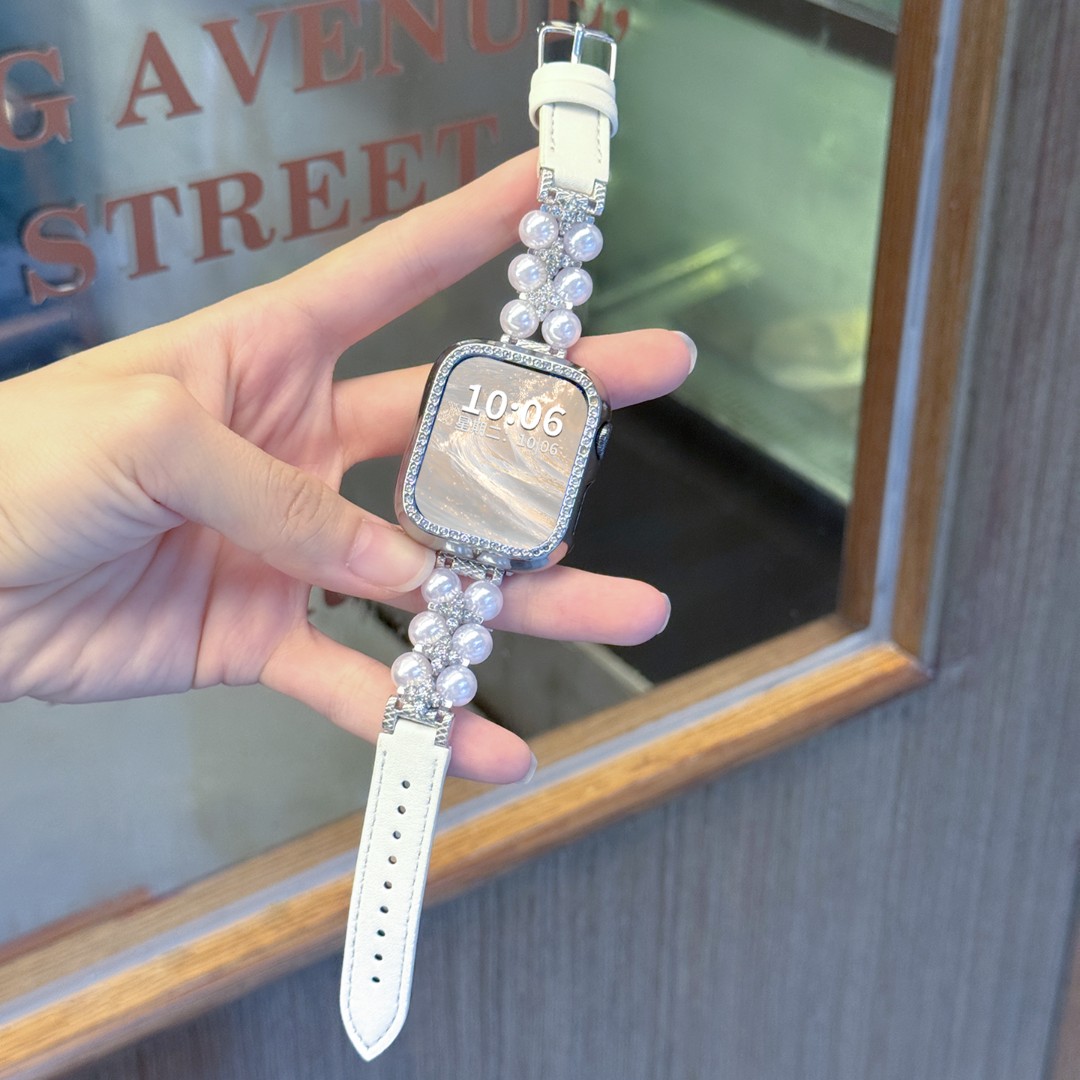 超闪珍珠适用iwatch手表S11apple watch苹果手表表带腕带s10配件9