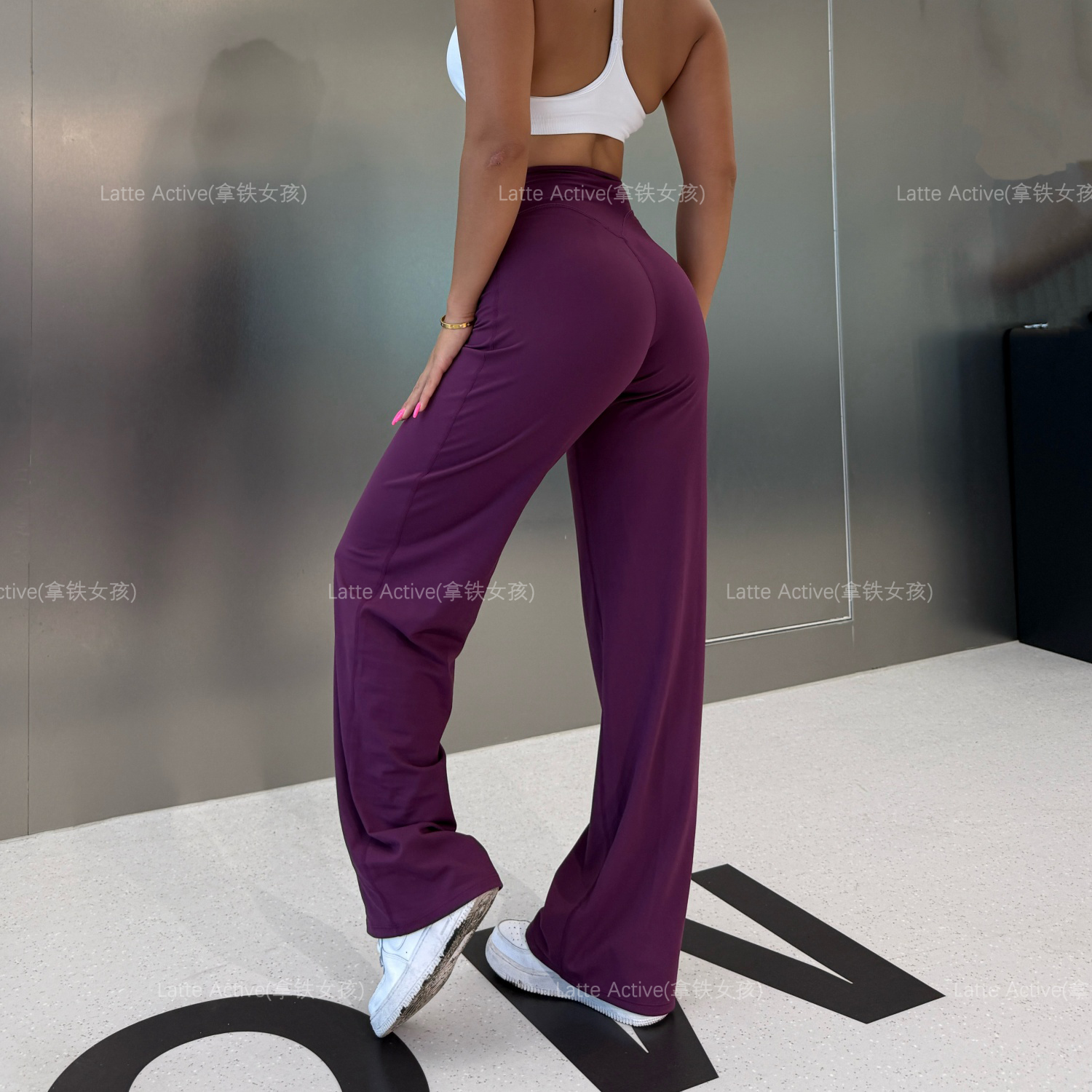 拿铁女孩瑜伽裤凉感柔软直筒休闲宽松长裤瑜伽裤高腰提臀裸感