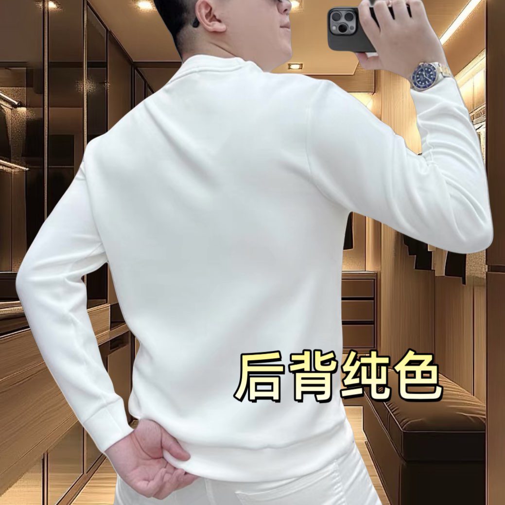 秋冬新款时尚潮牌男士休闲百搭印花卫衣修身圆领长袖上衣