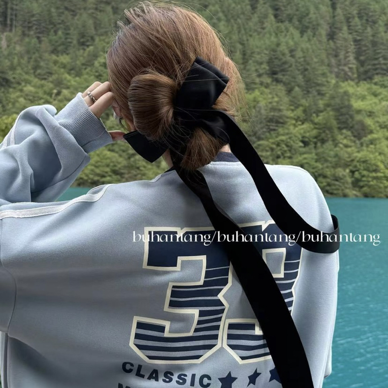 超大蝴蝶结发夹少女芭蕾风丝带弹簧夹头饰飘带边夹发饰