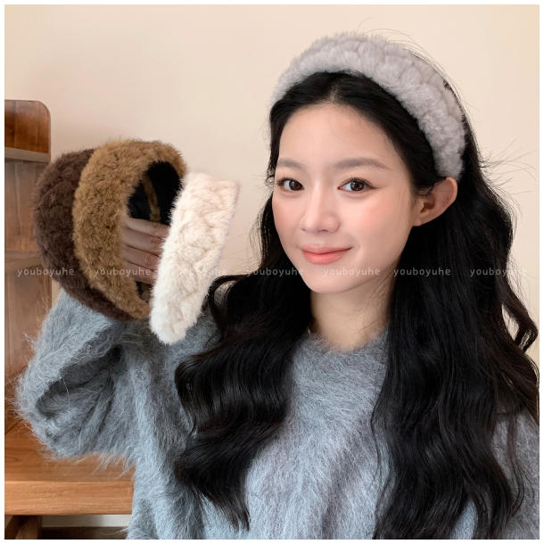 秋冬宽边加厚毛绒发箍女2025新款高颅顶压发头箍日常外出百搭发饰