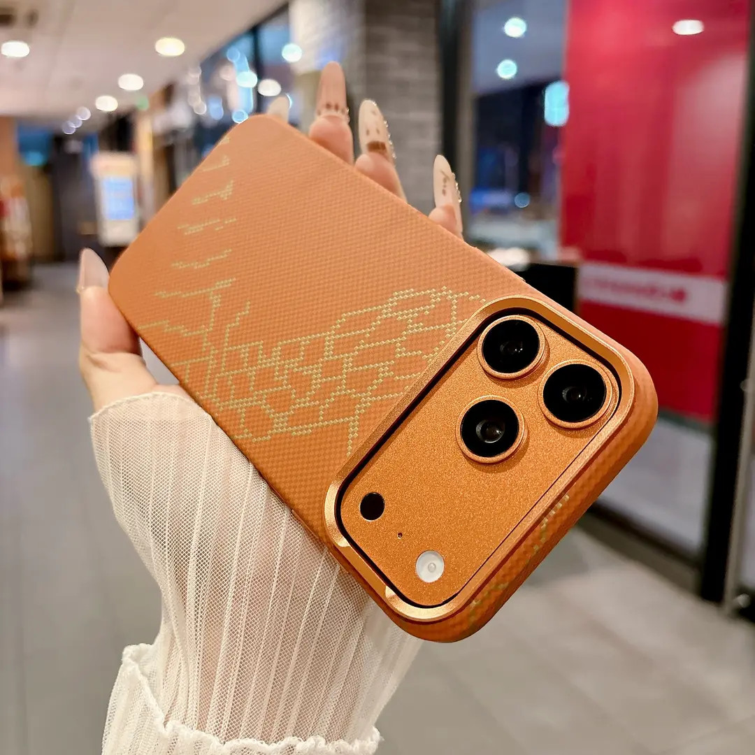 新款弯岩纹理适用苹果17ProMax磁吸手机壳16promax防摔15pro全包