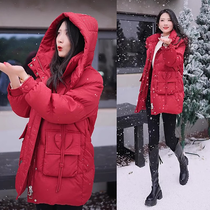 女装加厚棉袄中长款洋气高级感黑色棉衣外套2026冬季新款棉服