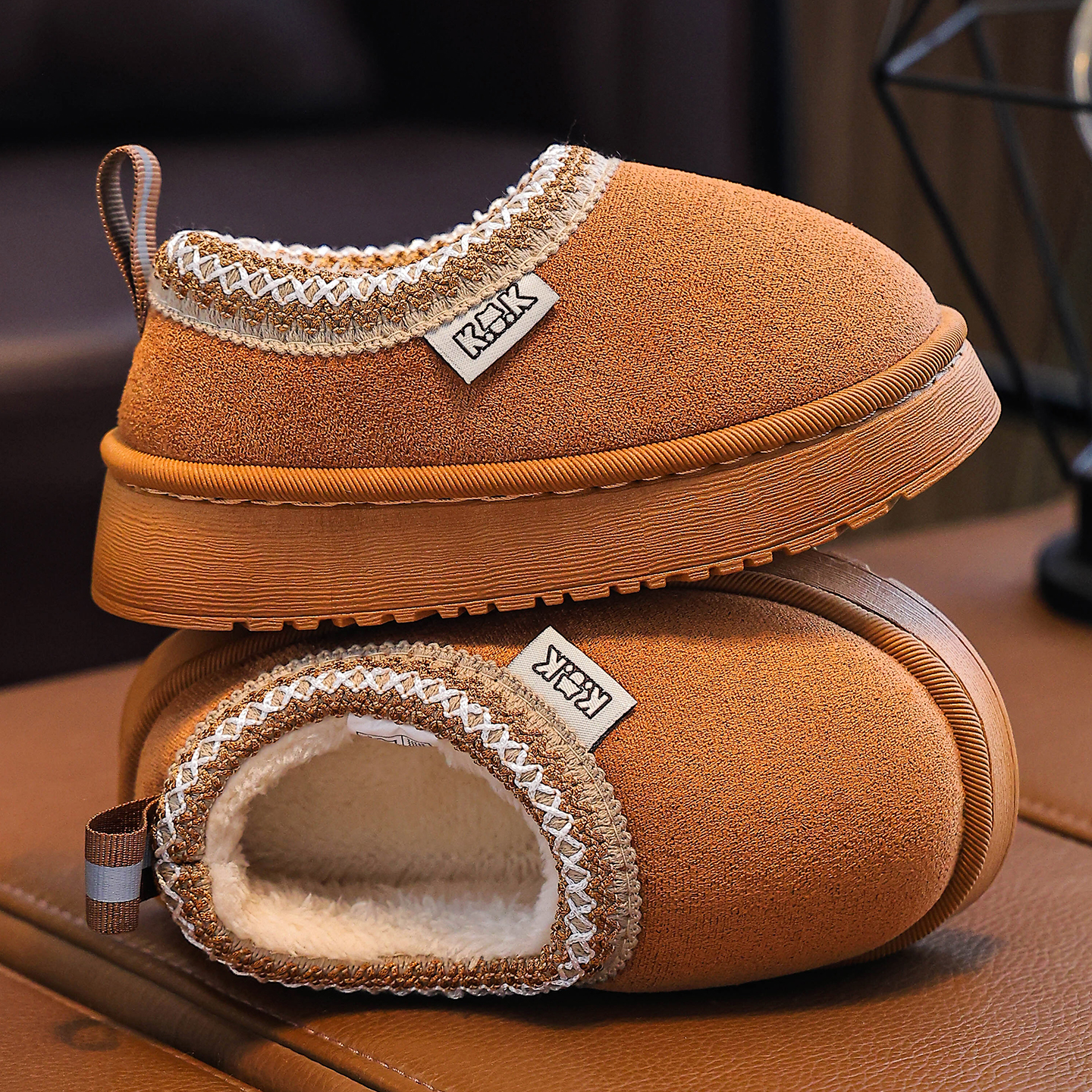 儿童棉鞋男女童学生室内拖鞋加厚绒雪地靴软底防滑保暖冬季棉拖鞋