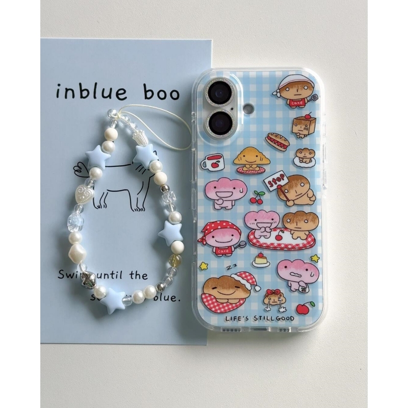 奥菲顿面包小人挂绳适用iPhone16大孔手机壳华为vivo小米15oppo套