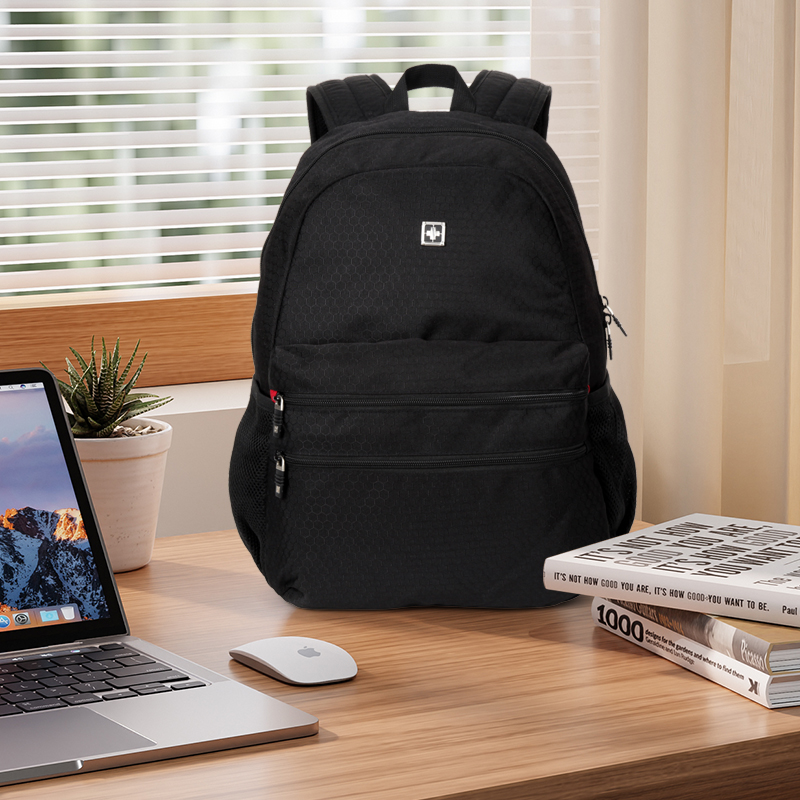 祥兴箱包双肩包轻便大容量百搭运动拉链学院风防泼水学生书包5925