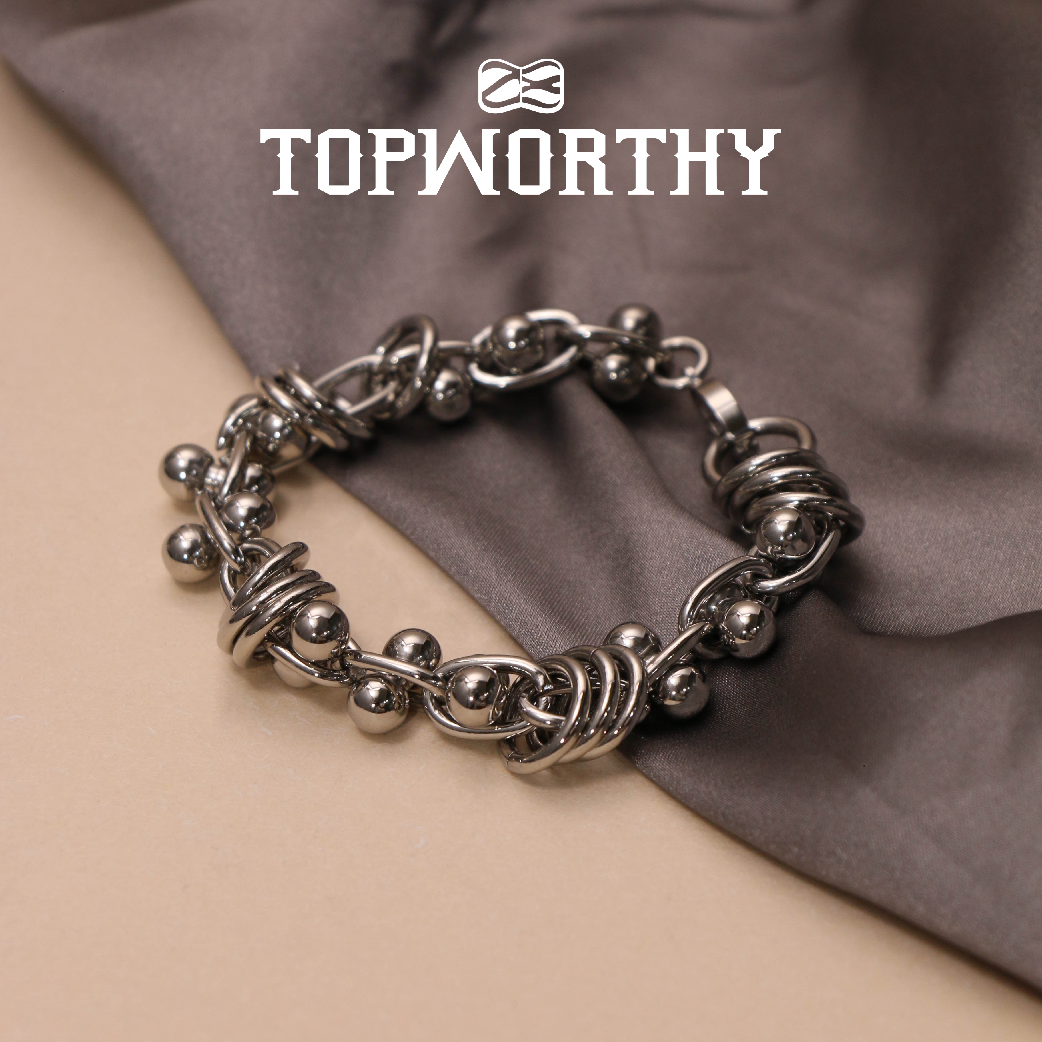 钛钢手链 【獾球】原创中性风设计手链 重工风百搭小众