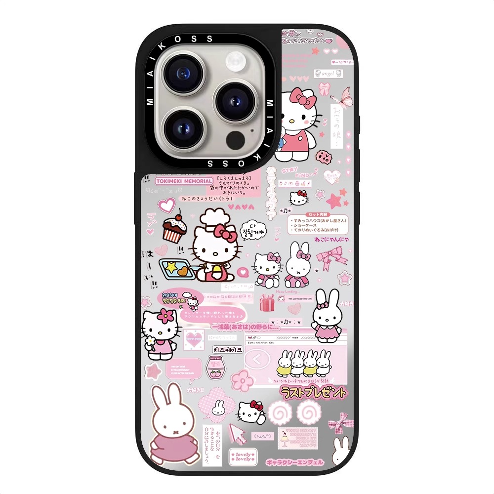 米菲兔和凯蒂适用苹果15防摔手机壳iPhone16promax少女14粉色卡通