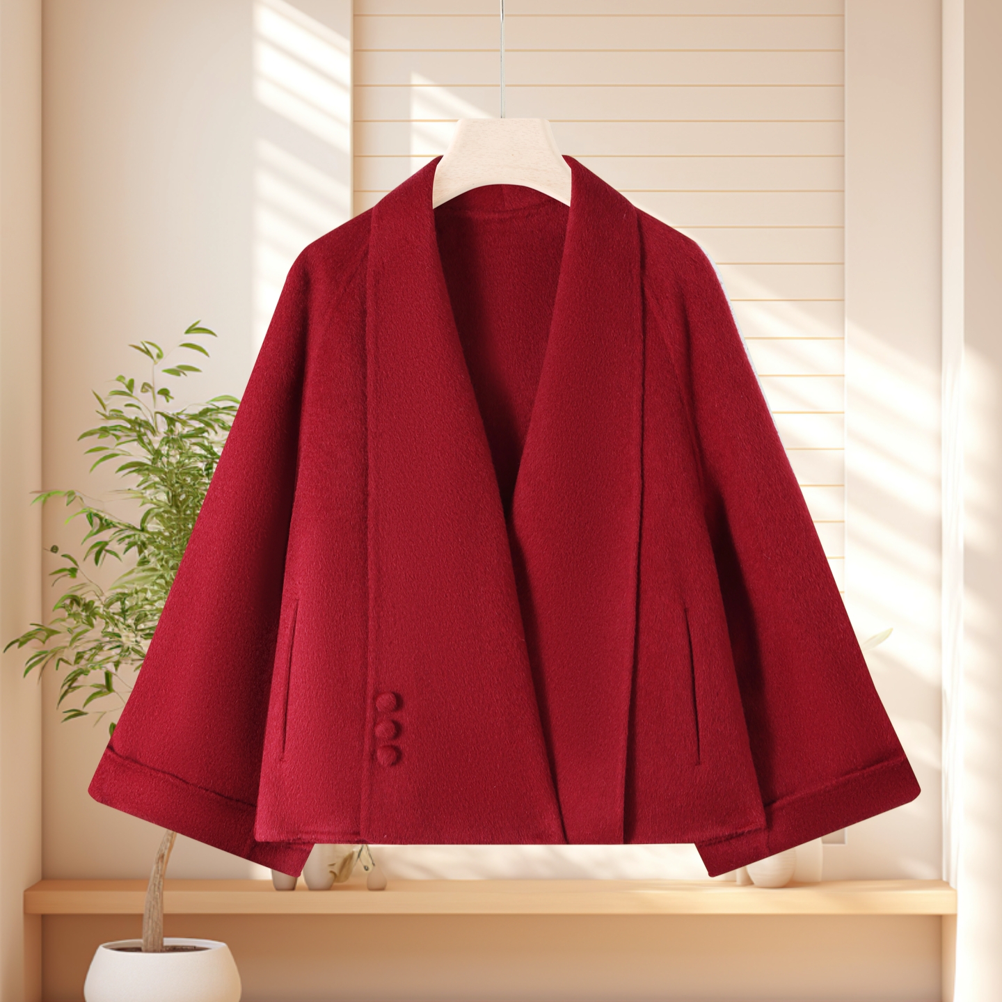 双面呢羊毛大衣女大衣短款气质显瘦新款妈妈时尚秋冬装高级感外套