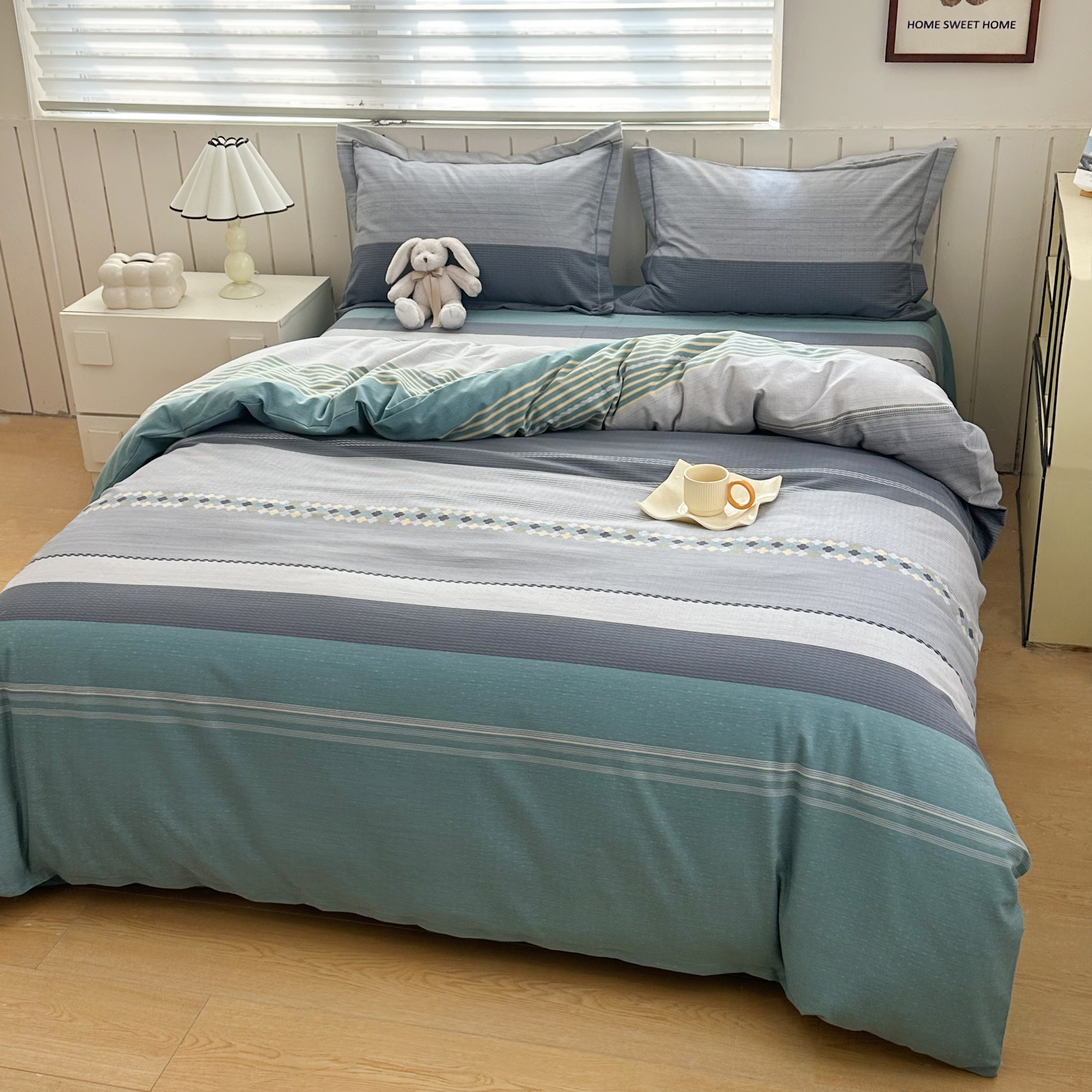 【巴蒂绿】秋冬加厚保暖全棉四件套透气斜纹纯棉四件套柔软被套床单