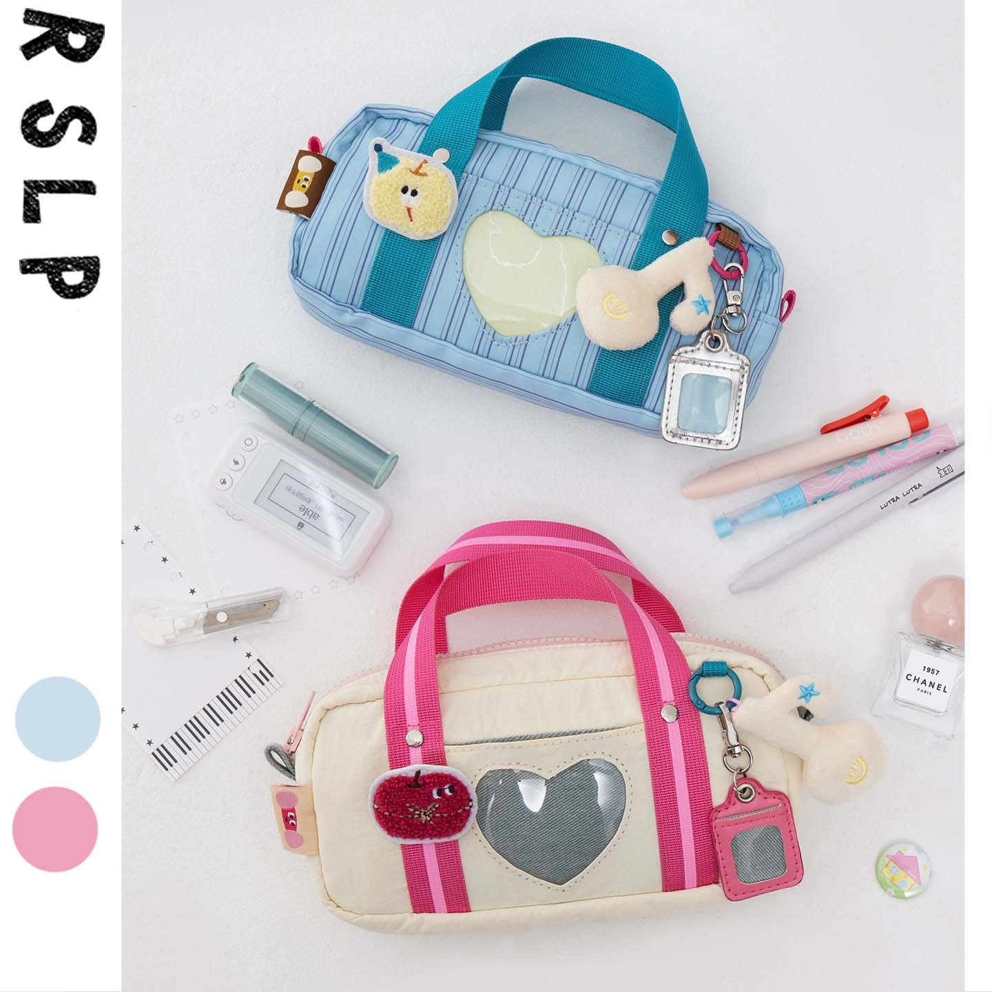 若素良品2025新款可爱大容量手提笔袋多功能文具化妆品小物收纳包