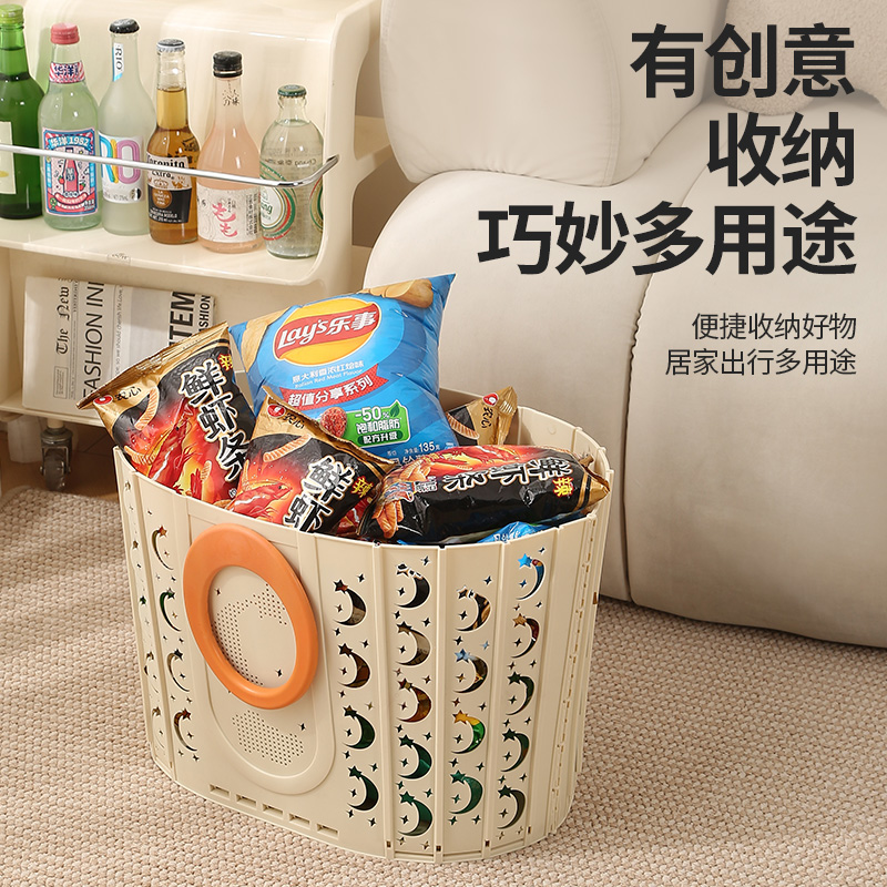 奶油风折叠手提脏衣篮家用脏衣收纳篮浴室卫生间放衣服神器脏衣篓
