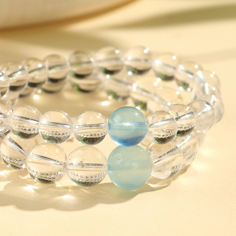 非金属仿水晶手链 赵露思同款白色手链女士转运珠子手串饰品手链