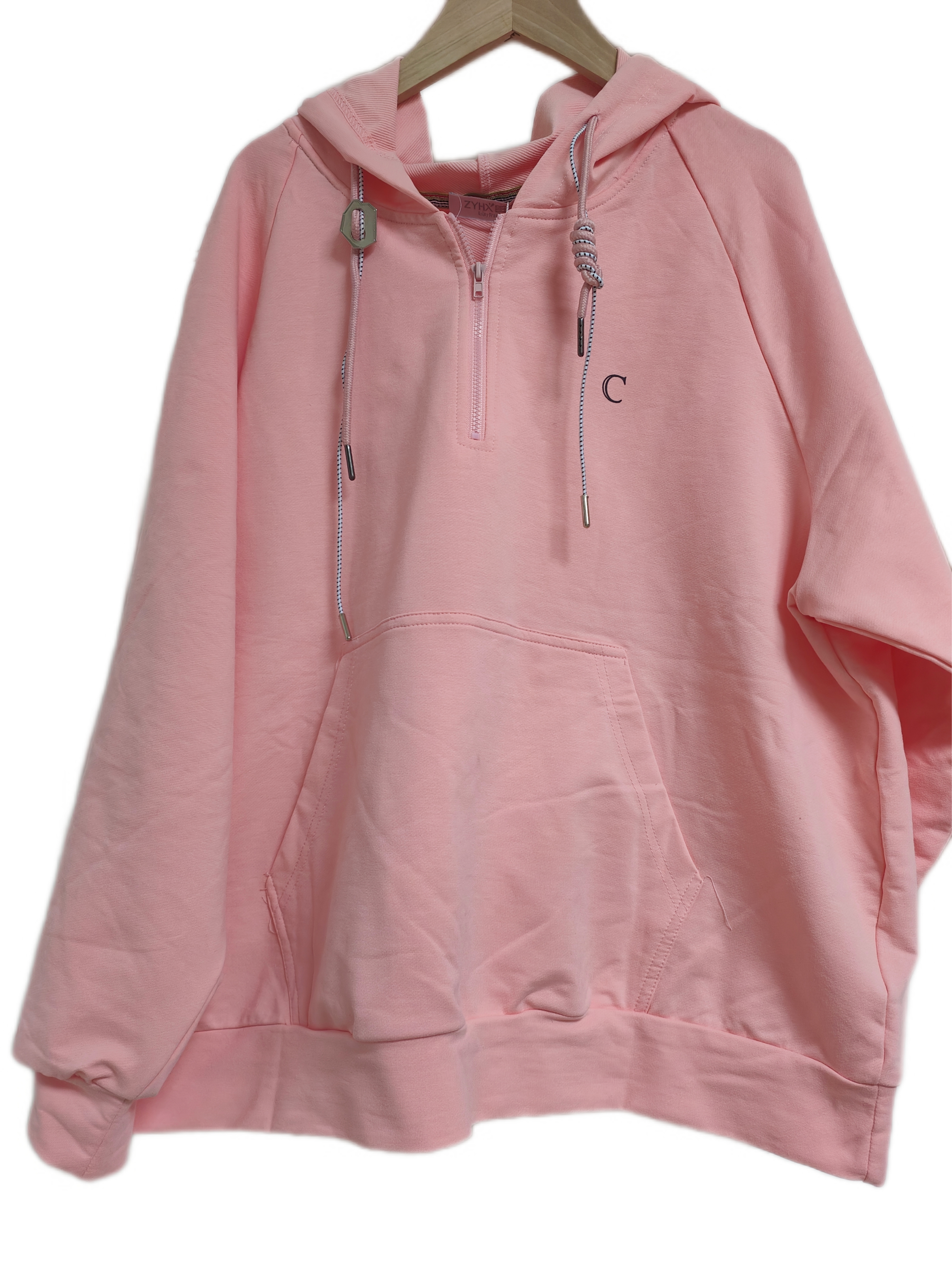 春秋薄款卫衣女大码宽松显瘦连帽潮ins设计感小众刺绣上衣