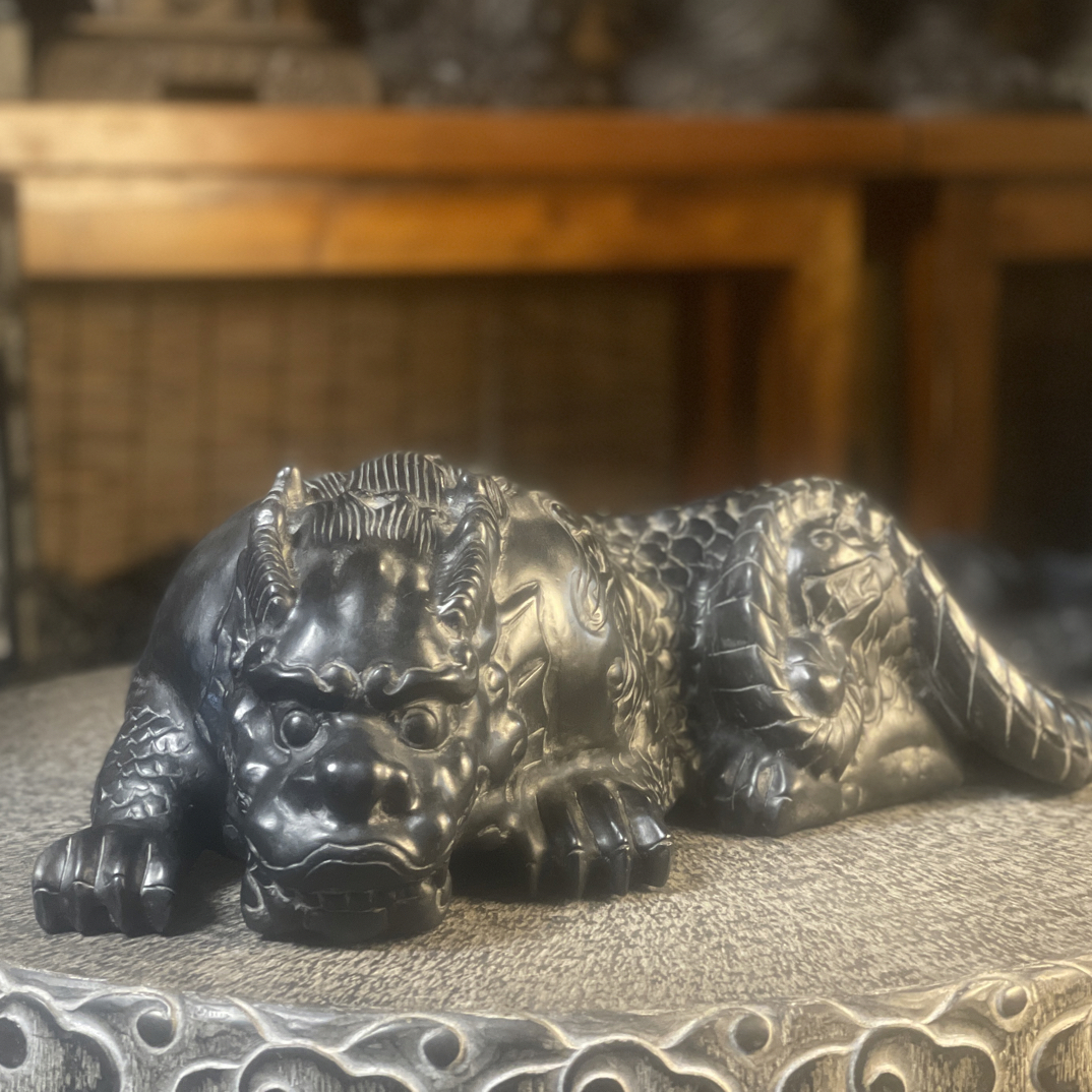 茶室客厅门店装饰佳品创意工艺品麒麟狮子老虎雕塑雕刻桌面