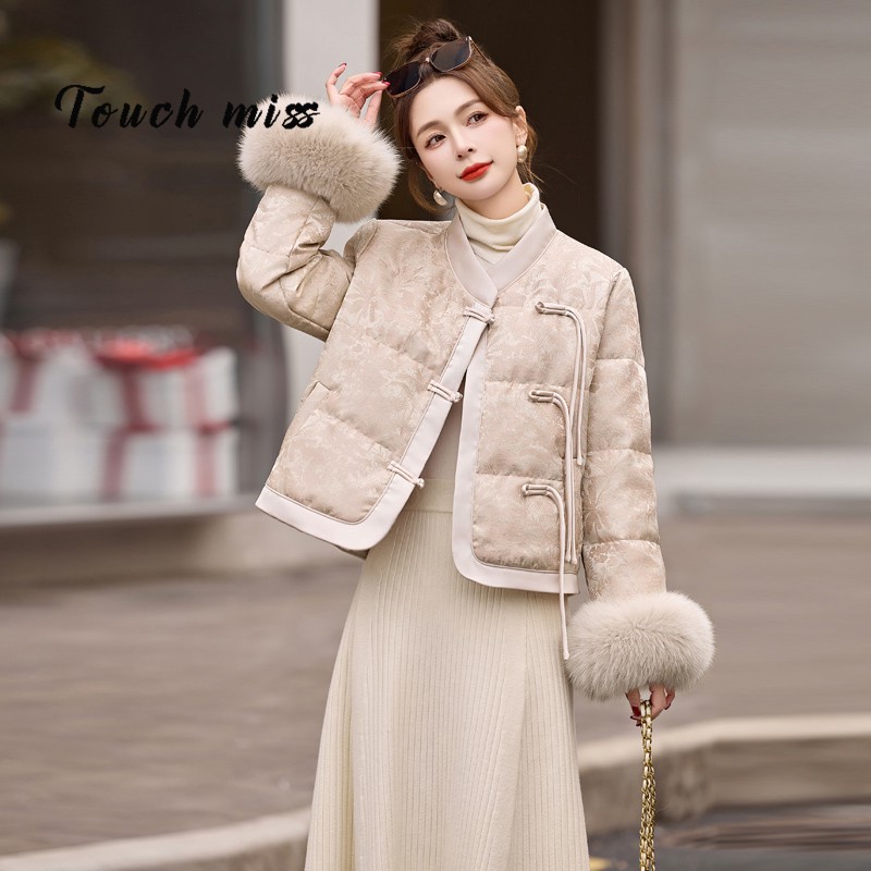 TOUCH MISS短款羽绒服女2024冬季新款小个子洋气独特漂亮新中式国