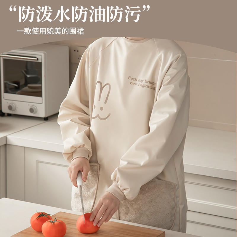 围裙厨房家用2025新款罩衣女冬季加厚防水防油做饭专用围裙年轻款