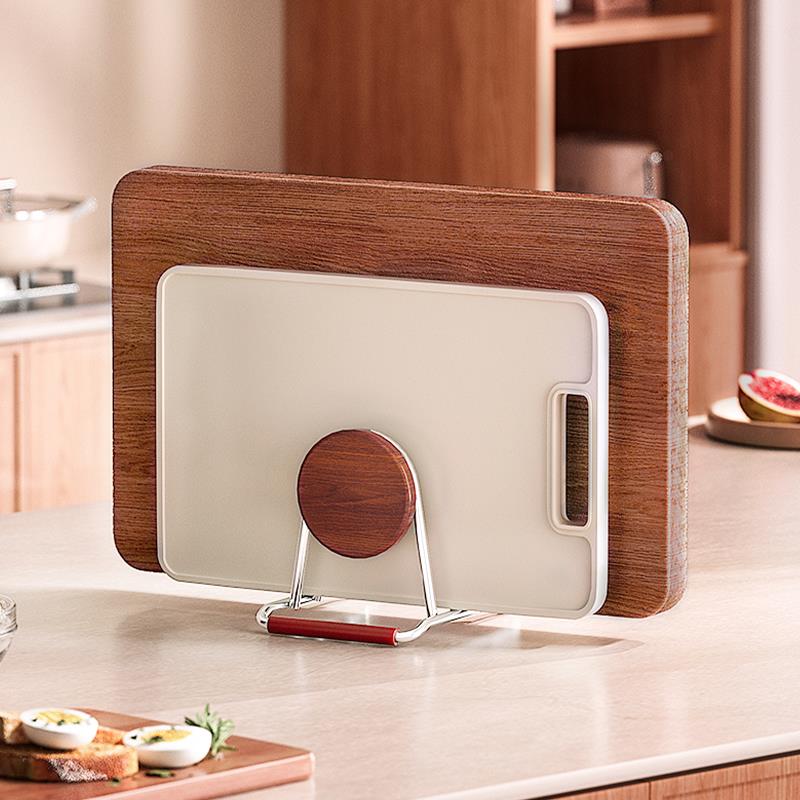 中古风砧板架厨房台面收纳置物架锅盖架子案板菜板放置架多功能