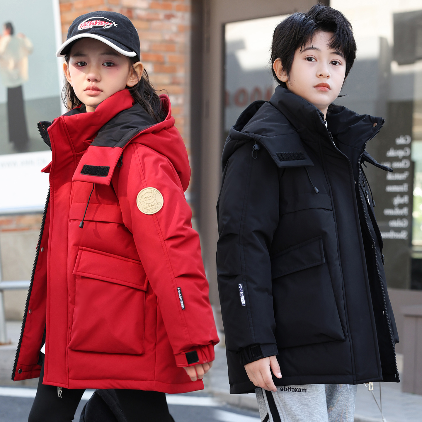 儿童羽绒服男童中长款2025新款女童正品加厚男孩中大童冬季外套潮