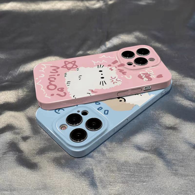 情侣猫狗适用于苹果16华为p80小米15vivo荣耀oppo菲林手机防摔壳