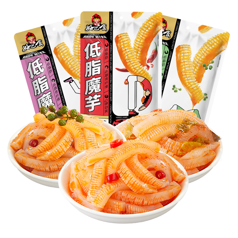 好巴食低脂魔芋丝145g*4袋魔芋爽脆香辣休闲零食低脂解馋小吃-dr