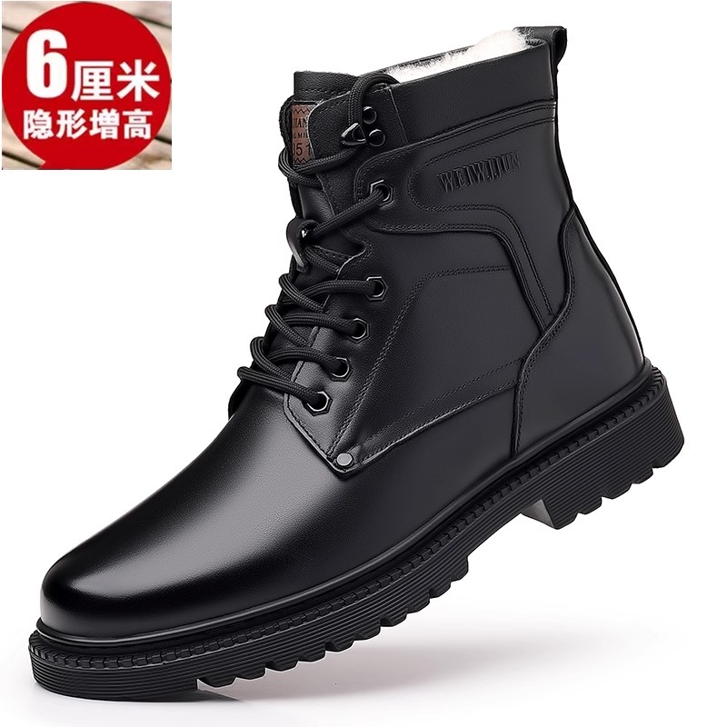 男士羊毛皮棉鞋真皮纯牛皮棉皮鞋冬季保暖加绒中年马丁男鞋秋冬款