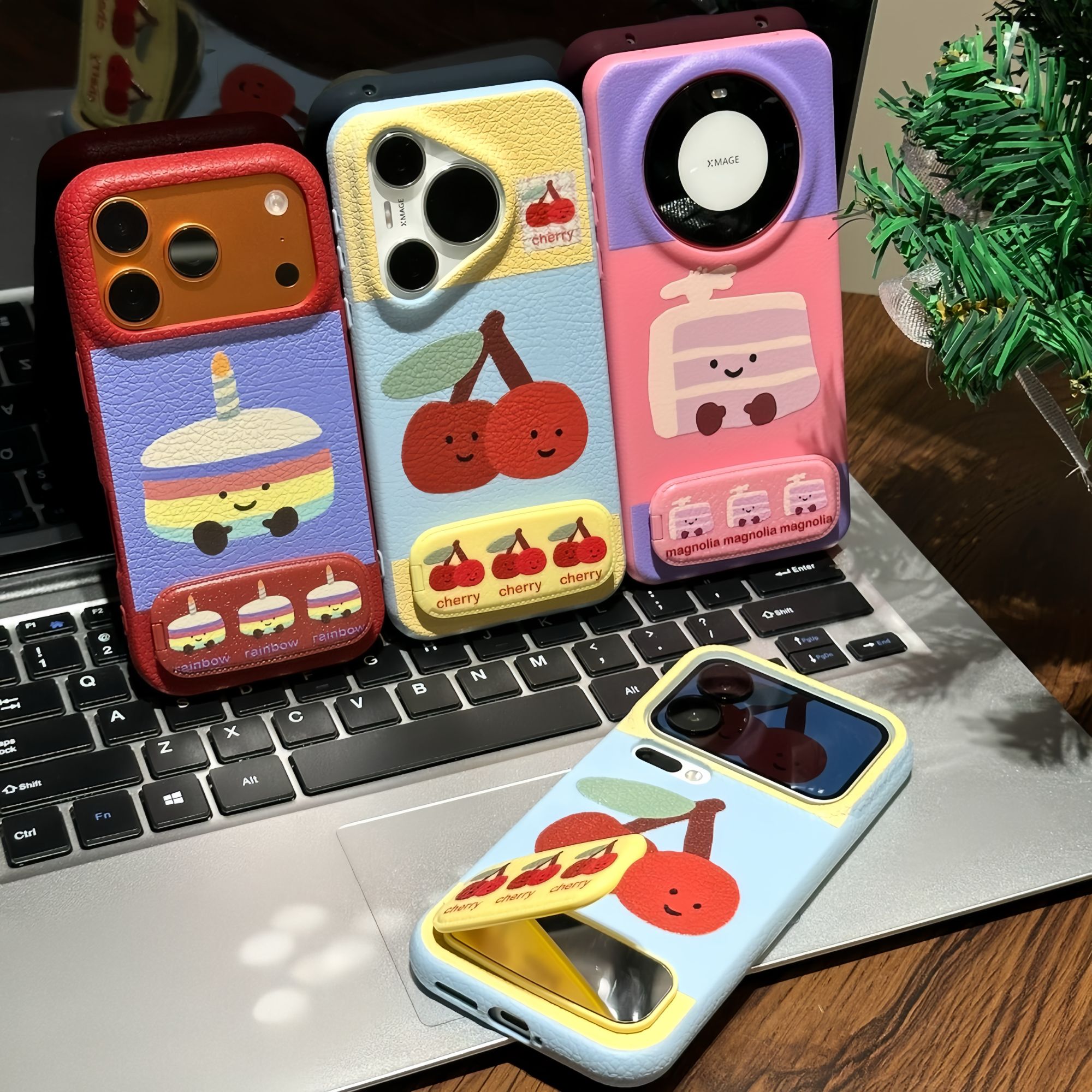 樱桃蛋糕支架适用苹果16/17promax手机壳华为p70vivoppo小米15套