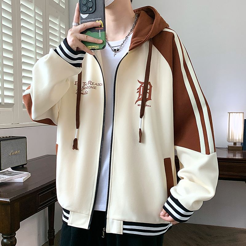 春秋季新款连帽卫衣外套男孩潮牌开衫青少年初中高中学生大童夹克