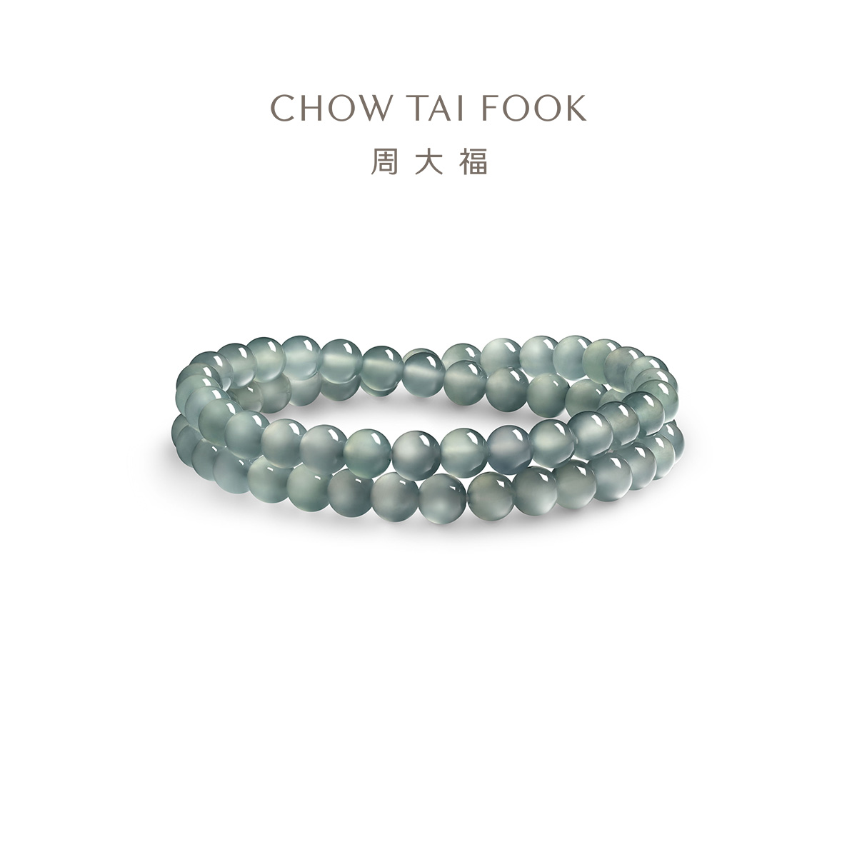 周大福简约气质双圈翡翠手串手链K66371