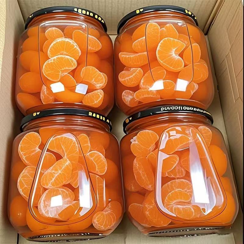 【4大瓶橘子罐头】水果罐头510g4瓶新鲜橘子口味去皮桔子罐头玻璃瓶
