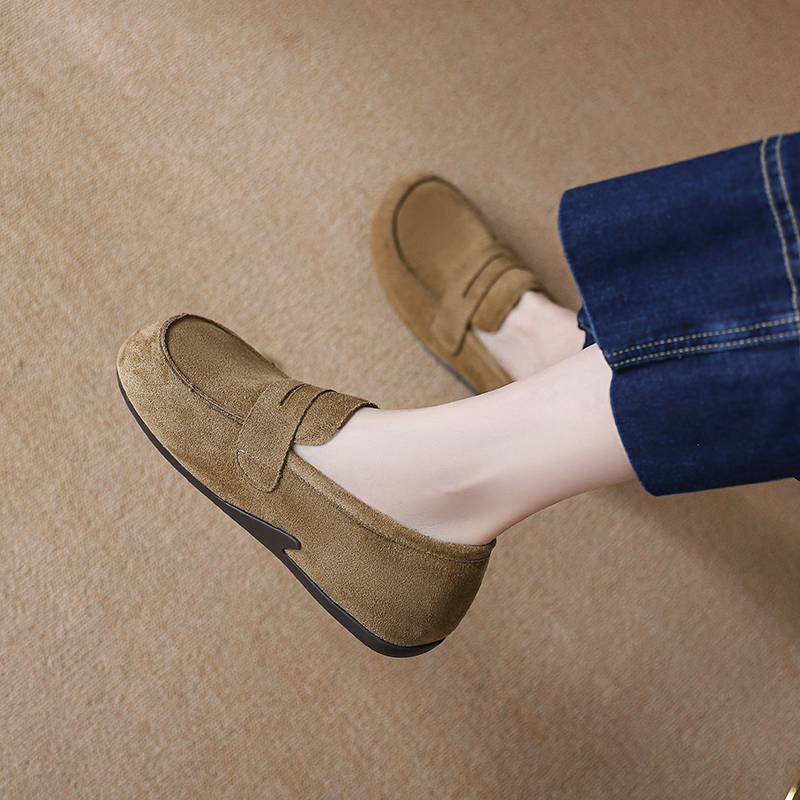 勃肯鞋乐福鞋女2025新款爆款秋冬极简老钱风百搭单鞋一脚蹬懒人鞋