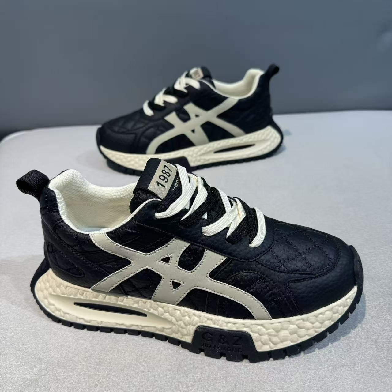 广州迪火男士纳米超纤皮B7765休闲复古时尚休闲板鞋