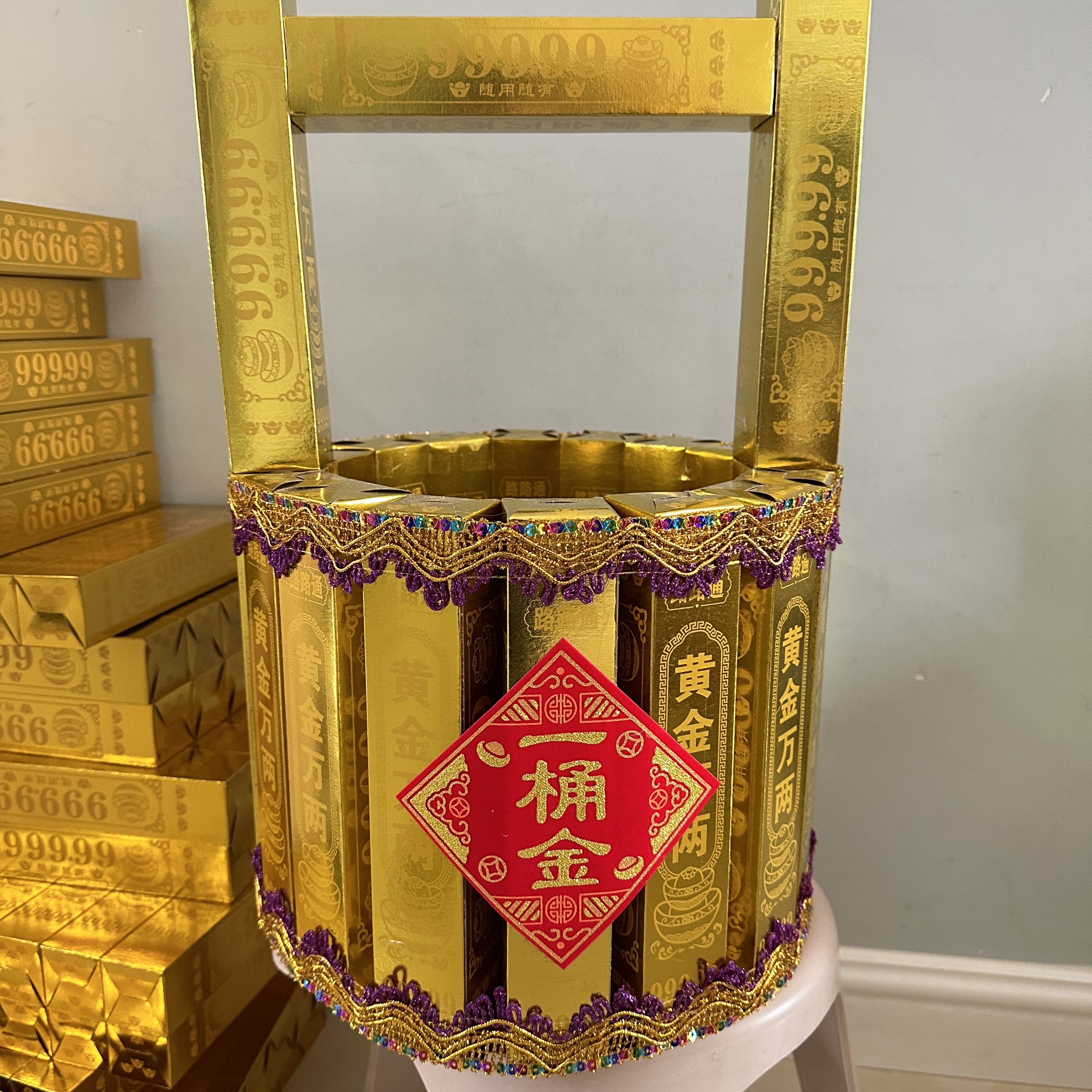 200根加厚高亮黄金万两金条一桶金折纸材料半成品送袋子厂家批发