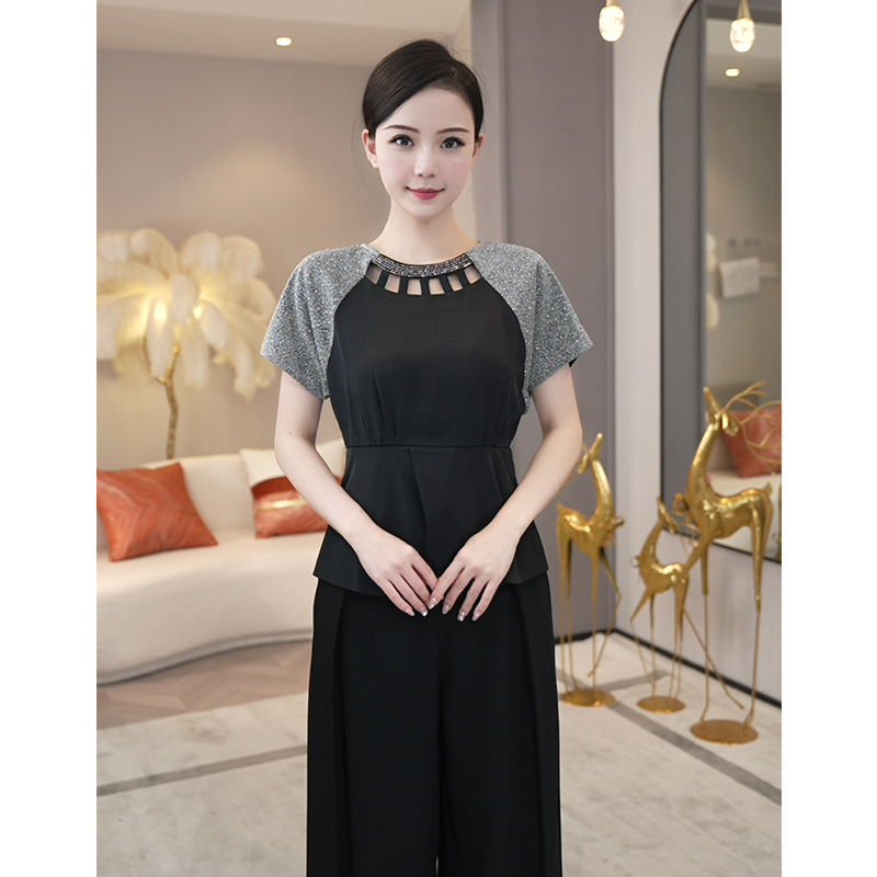 现货2025年夏季新款【Q24-X706】高级感气质拼色别致衬衫短袖上衣女