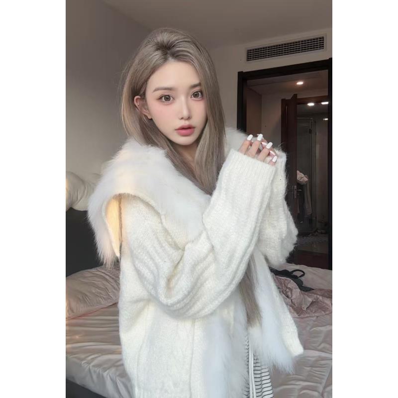 【莫慌妹妹专属】‘留洋千金’狐狸毛车条海军领洋气设计师外套3