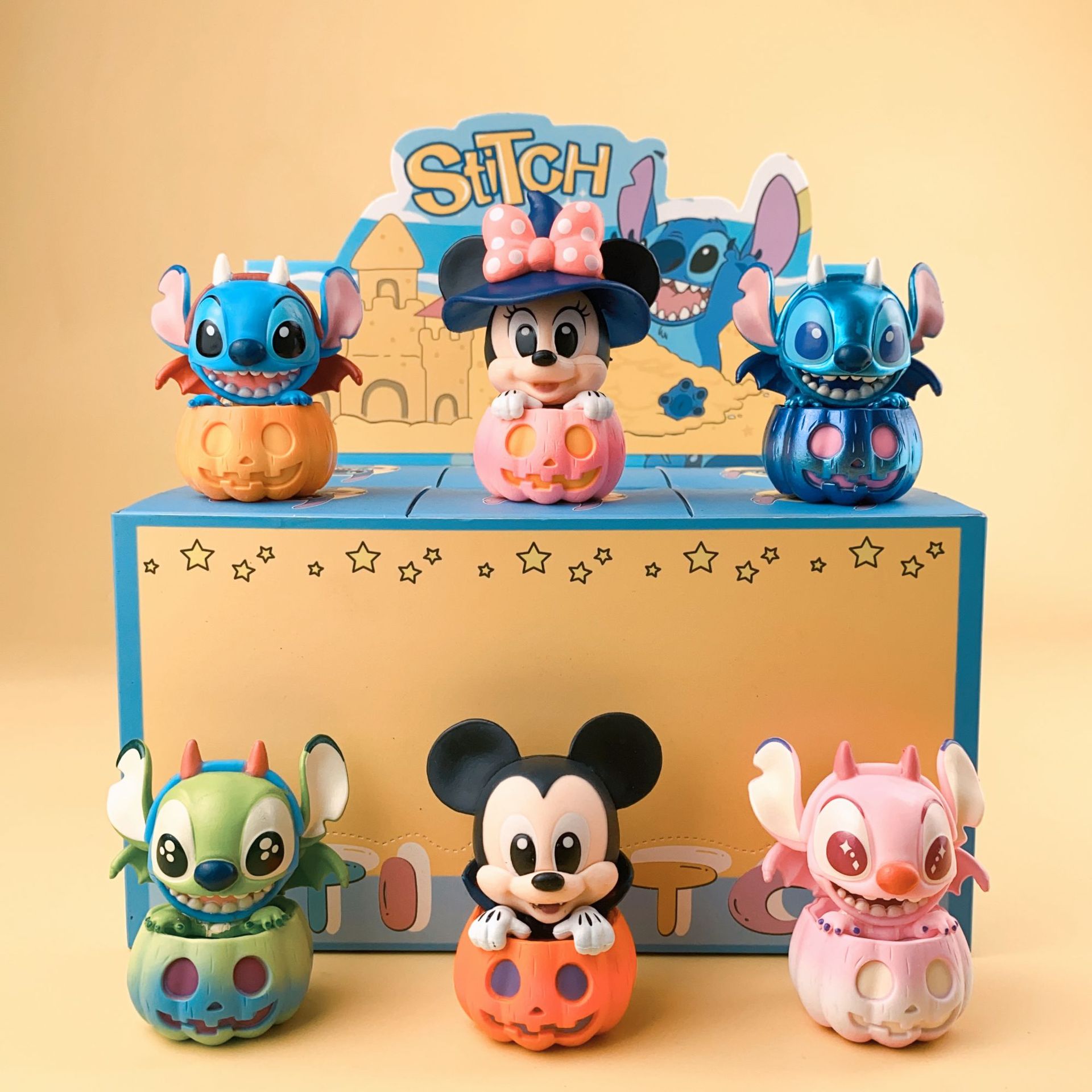 搞怪史迪仔手办 星际宝贝米奇南瓜日记动漫摆件扭蛋抓机