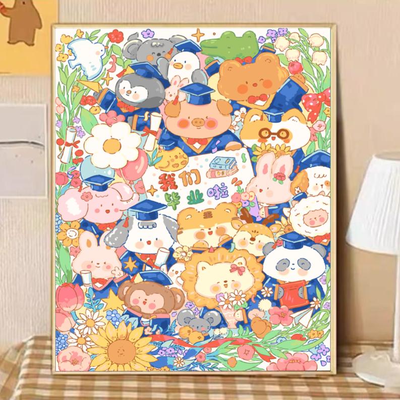 【每日活动图】正版授权插画数字油画diy手绘画填色油彩涂色装饰画