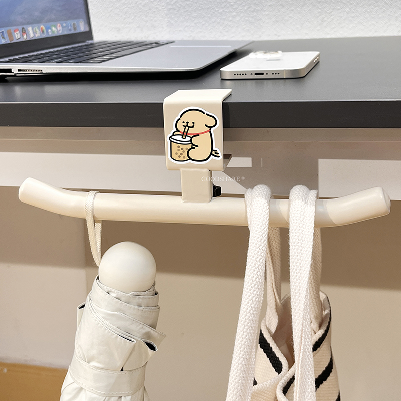 桌边螺丝长挂钩免打孔可爱卡通桌面多功能收纳置物挂钩强力承重