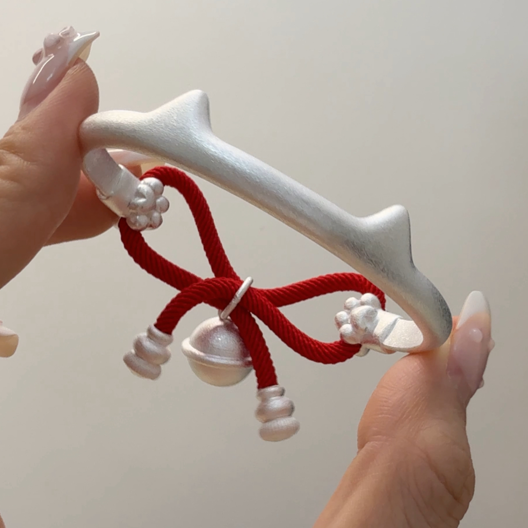 足银手镯 原创小猫铃铛耳朵手镯耳朵铃铛足银999（盗版必究）