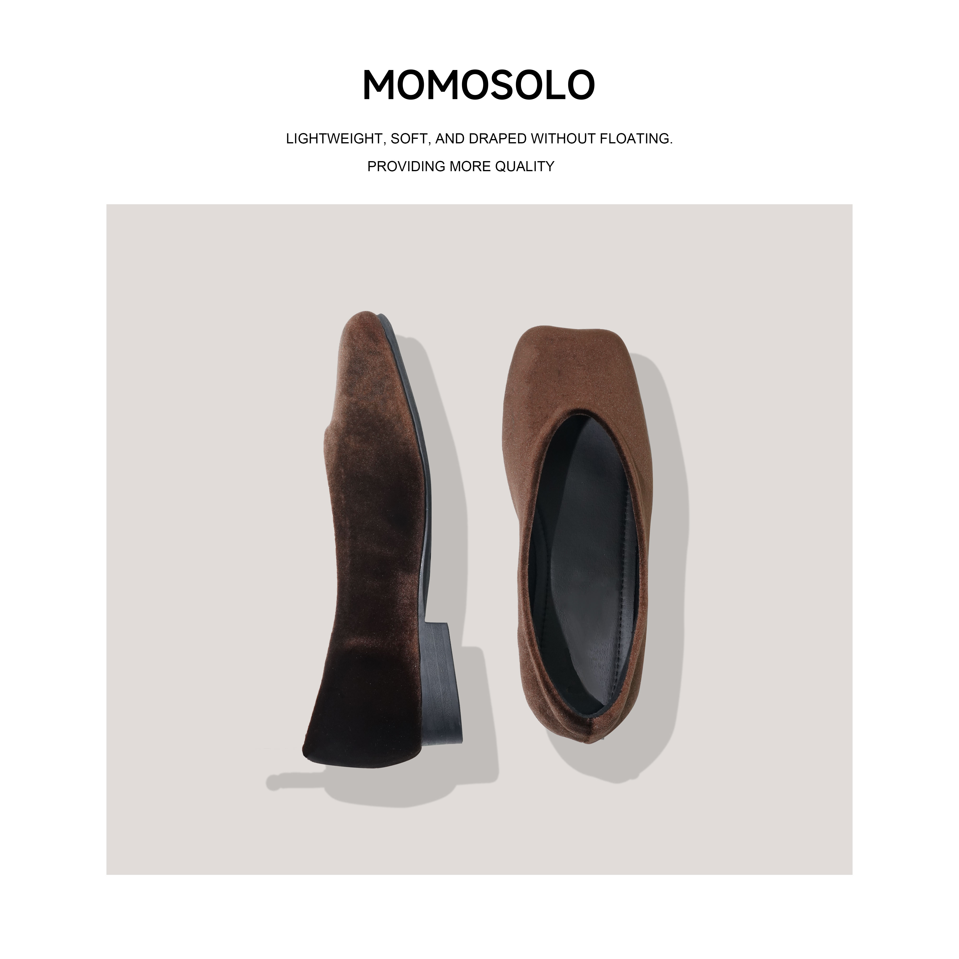 •栗瞳•2025秋复古时尚百搭纯色方头多巴胺浅口单鞋258936