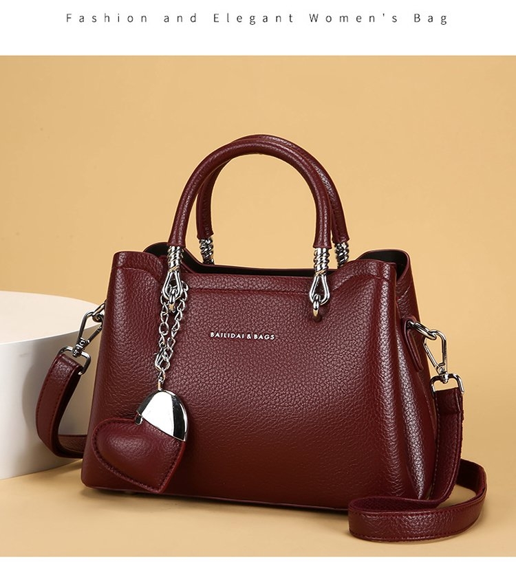 新款气质大气手提包大容量软皮妈妈包婚包真皮简约百搭斜挎包2821