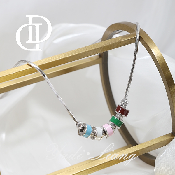 坠链均925银 梁雅帝新品【彩虹之间】马卡龙多巴胺甜酷时尚纯银项链