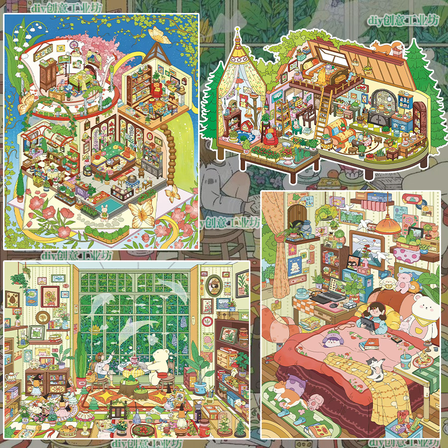 【橙子莉莉2.0（覆哑膜）】造景贴纸大号微缩场景解压立体DIY手帐贴纸