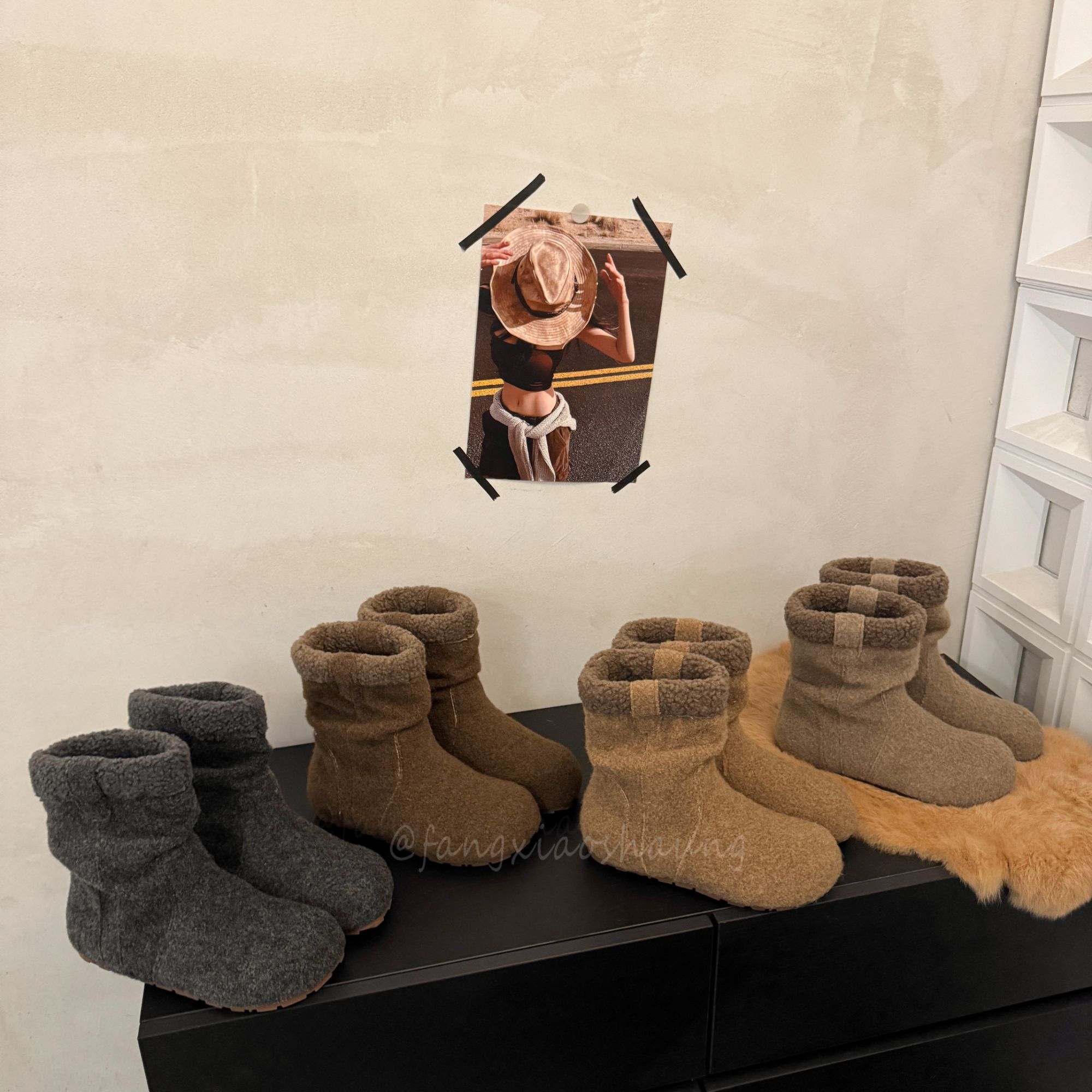 复古加绒保暖防滑雪地靴女2025秋冬毛呢内增高百搭平底勃肯短靴 ~