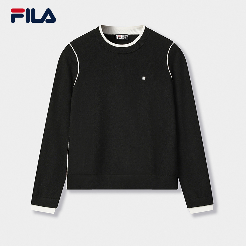 Fila/斐乐女士户外休闲运动修身内搭冬季简约编织衫 F11W543403F